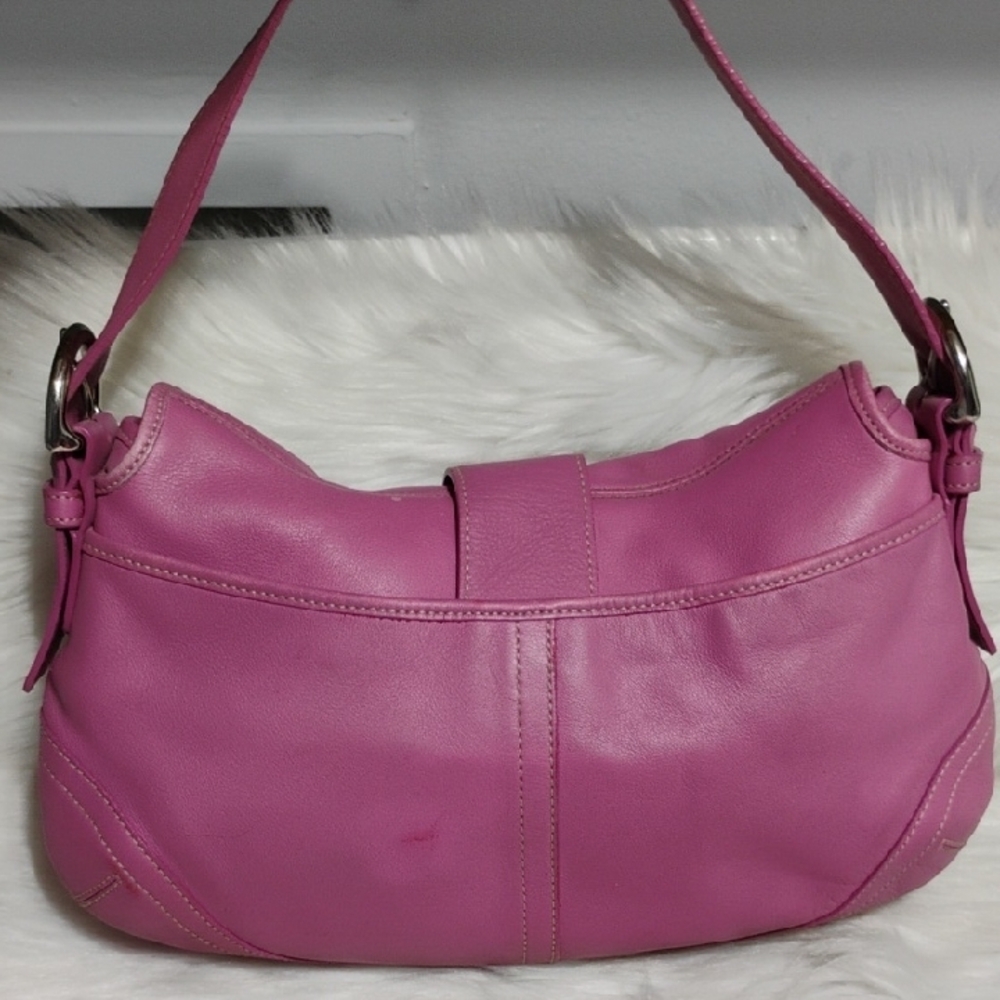 SALE! RARE! Authentic Coach Pink Y2K Soho Hobo Large Leather Shoulder Bag - Picture 3 of 16